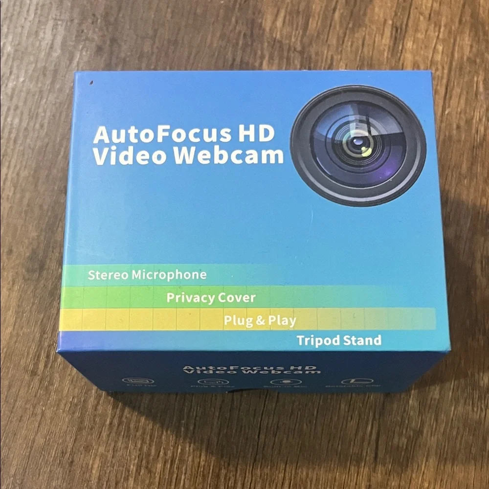 AutoFocus HD Video Webcam with Tripod Stand - Blue